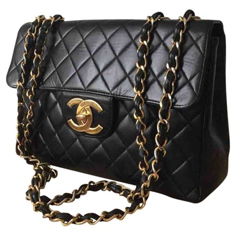 black leather chanel bag|chanel bag leather types.